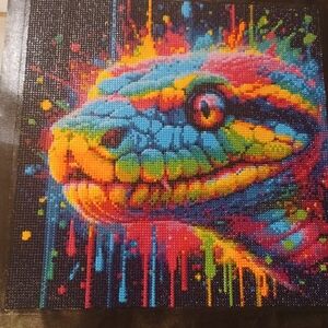 Vibrant Multicolor Snake Art Canvas